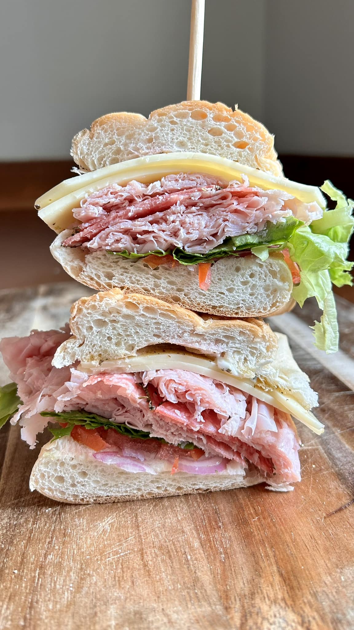 italian cold cut sandwich with dressing