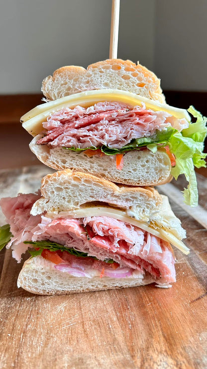 italian cold cut sandwich with dressing