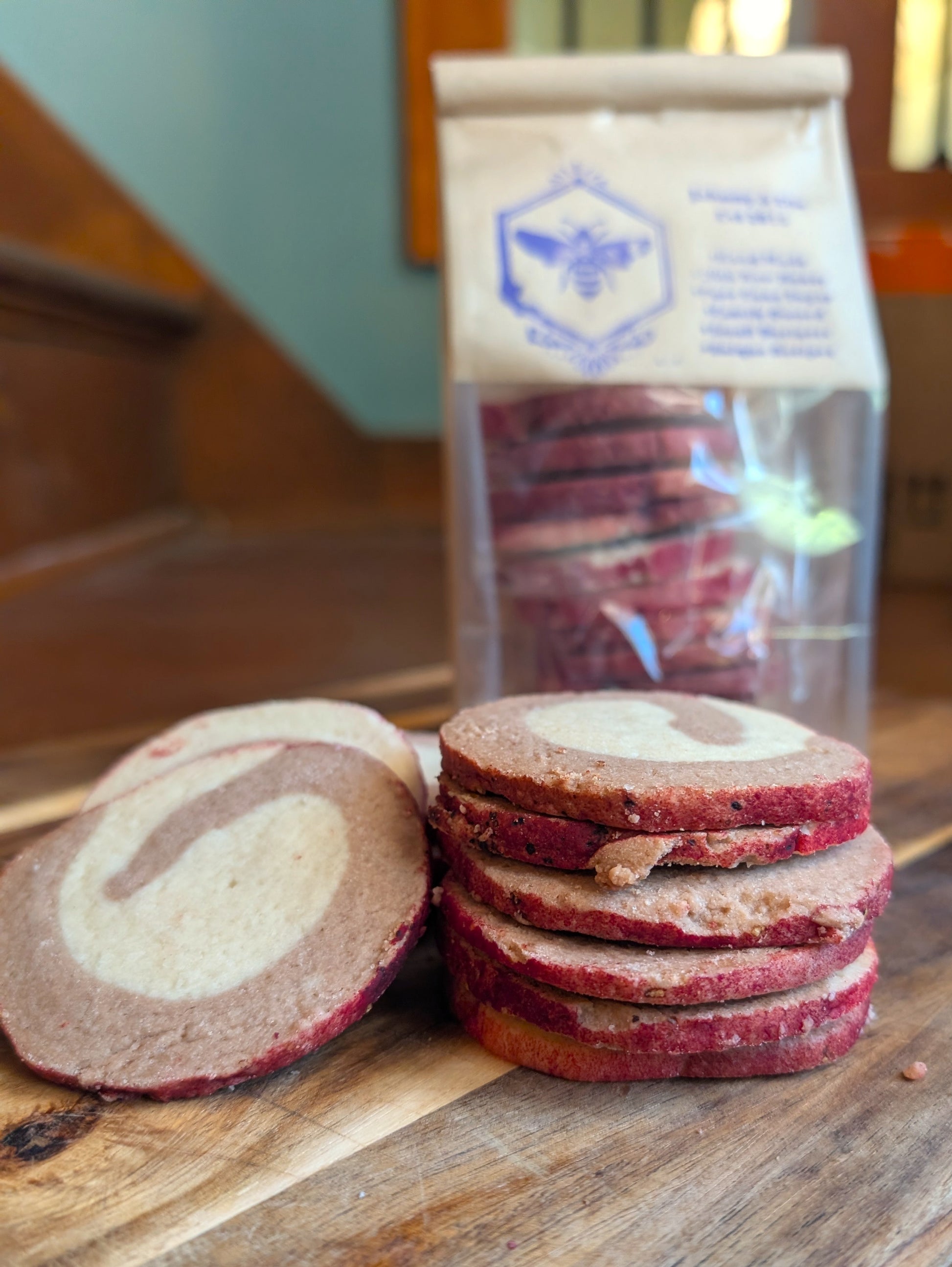 handmade gourmet pinwheel cookies in the style of maurice lenell