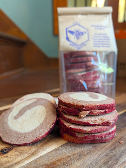 handmade gourmet pinwheel cookies in the style of maurice lenell