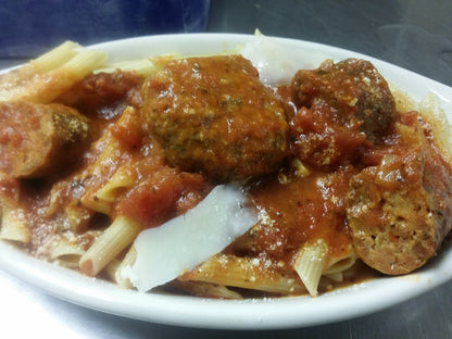 chicago johnny sausage meatballs pasta
